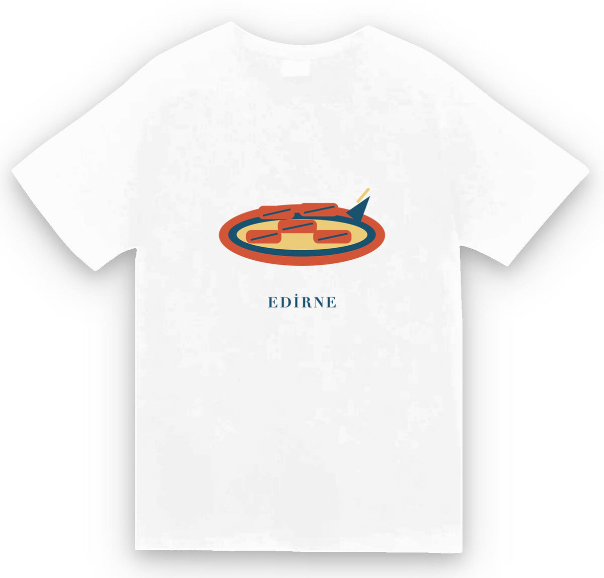 Edirne Tava Ciğeri baskılı beyaz t-shirt