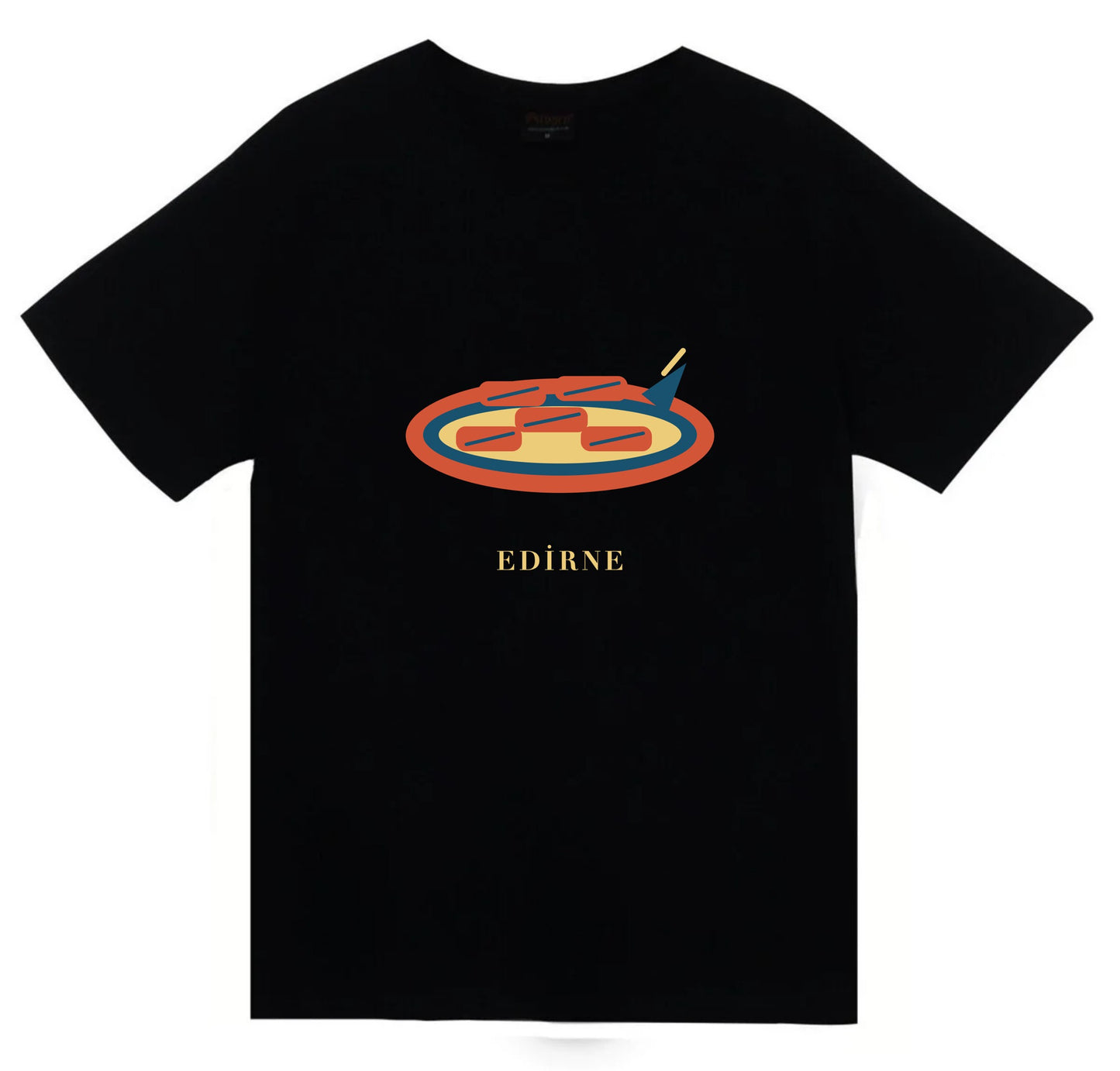 Edirne Tava Ciğeri baskılı siyah t-shirt