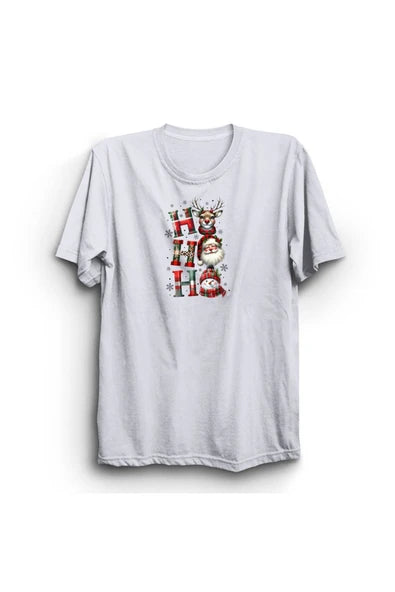 fame-stoned  Ho Ho Ho Yılbaşı Temalı Baskılı Unisex T-Shirt