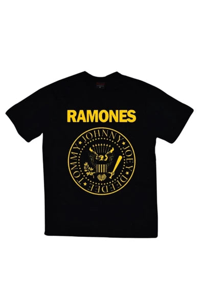 fame-stoned  Ramones Baskılı Unisex Siyah %100 Pamuk T-shirt