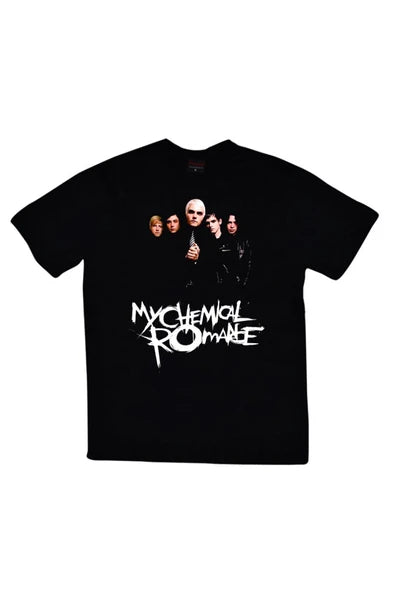 fame-stoned My Chemical Romance Baskılı Unisex %100 Pamuk Siyah T-shirt