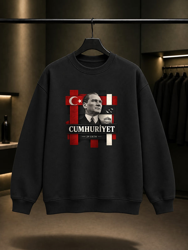 Woven Republic 29 Ekim sweatshirt, siyah