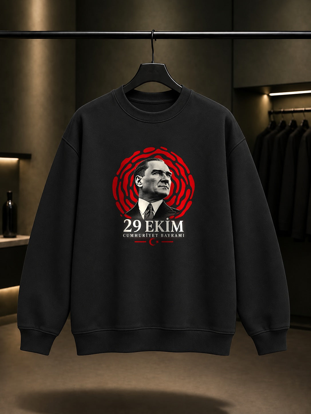 Red Ripple 29 Ekim sweatshirt, siyah