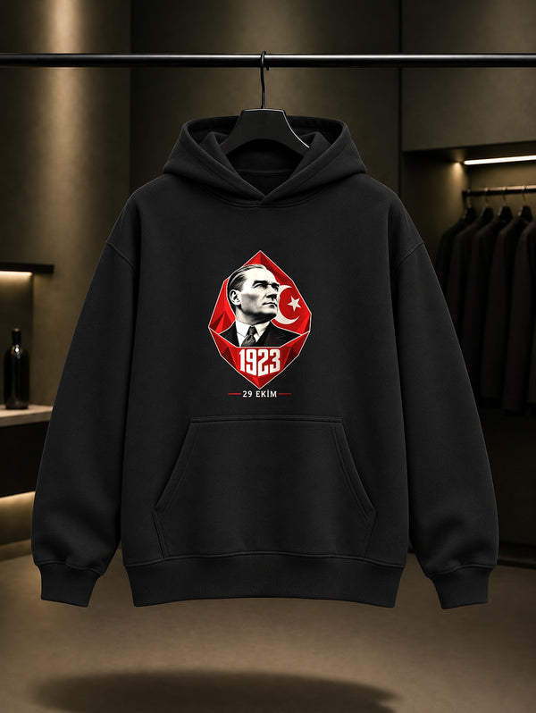 Red Keystone 29 Ekim kapüşonlu sweatshirt, siyah
