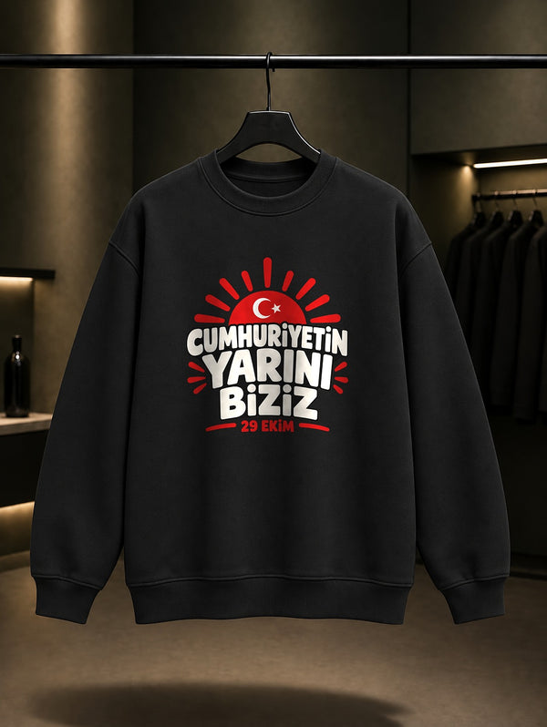 Cumhuriyetin Yarını Biziz 29 Ekim sweatshirt, siyah