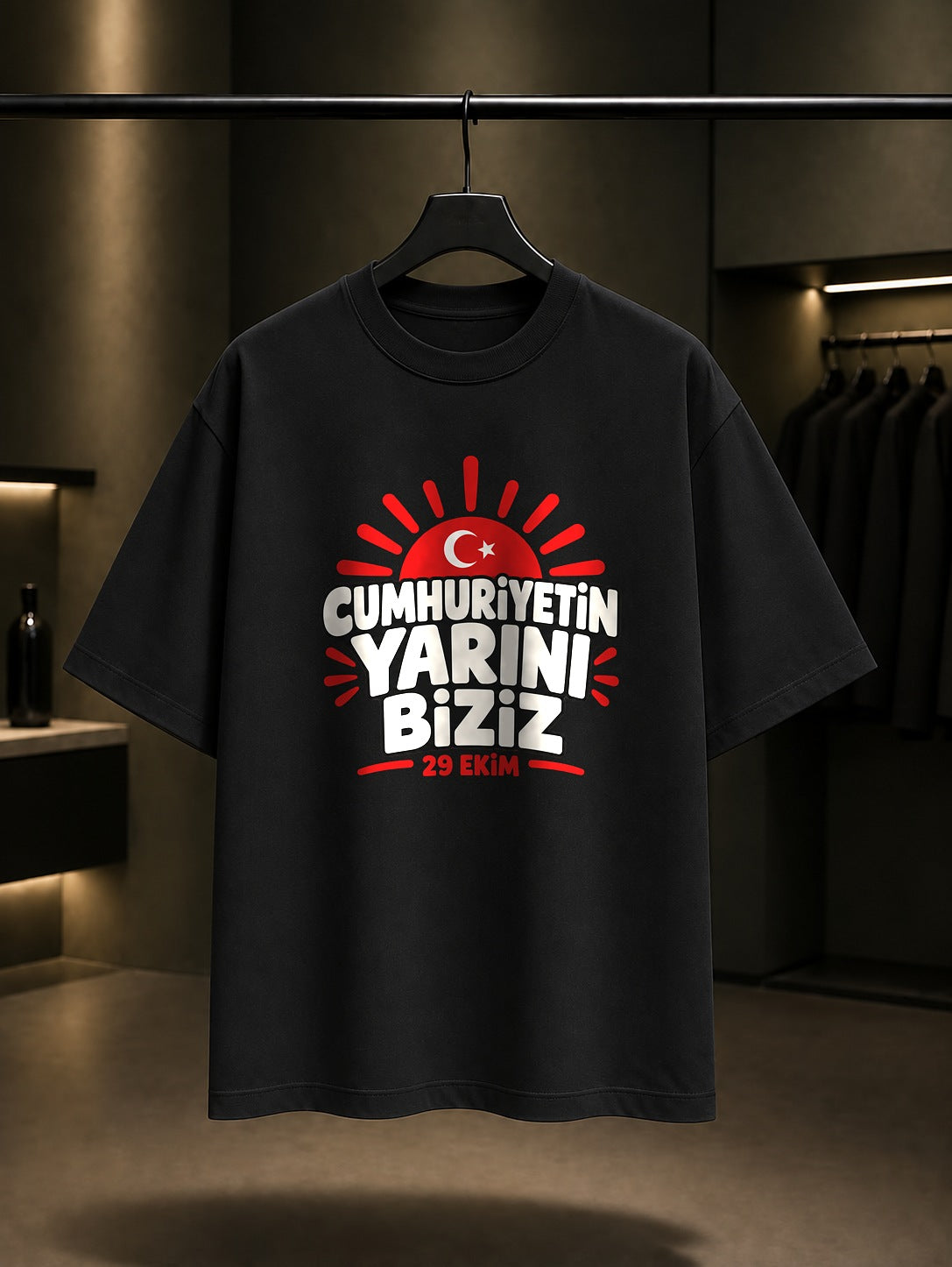 Cumhuriyetin Yarını Biziz 29 Ekim tişört, siyah