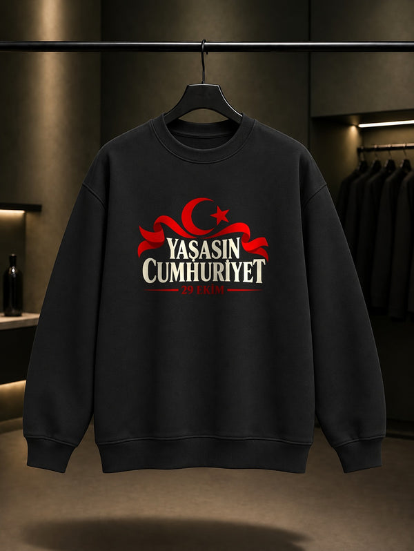Yaşasın Cumhuriyet 29 Ekim sweatshirt, siyah