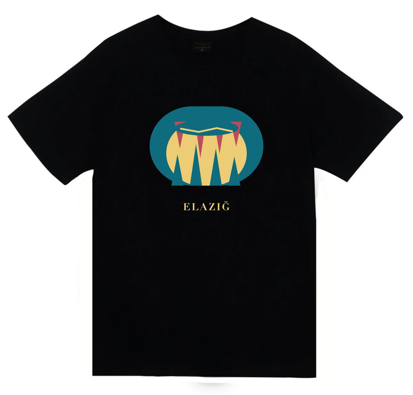Elazığ Buzluk Mağarası baskılı siyah t-shirt