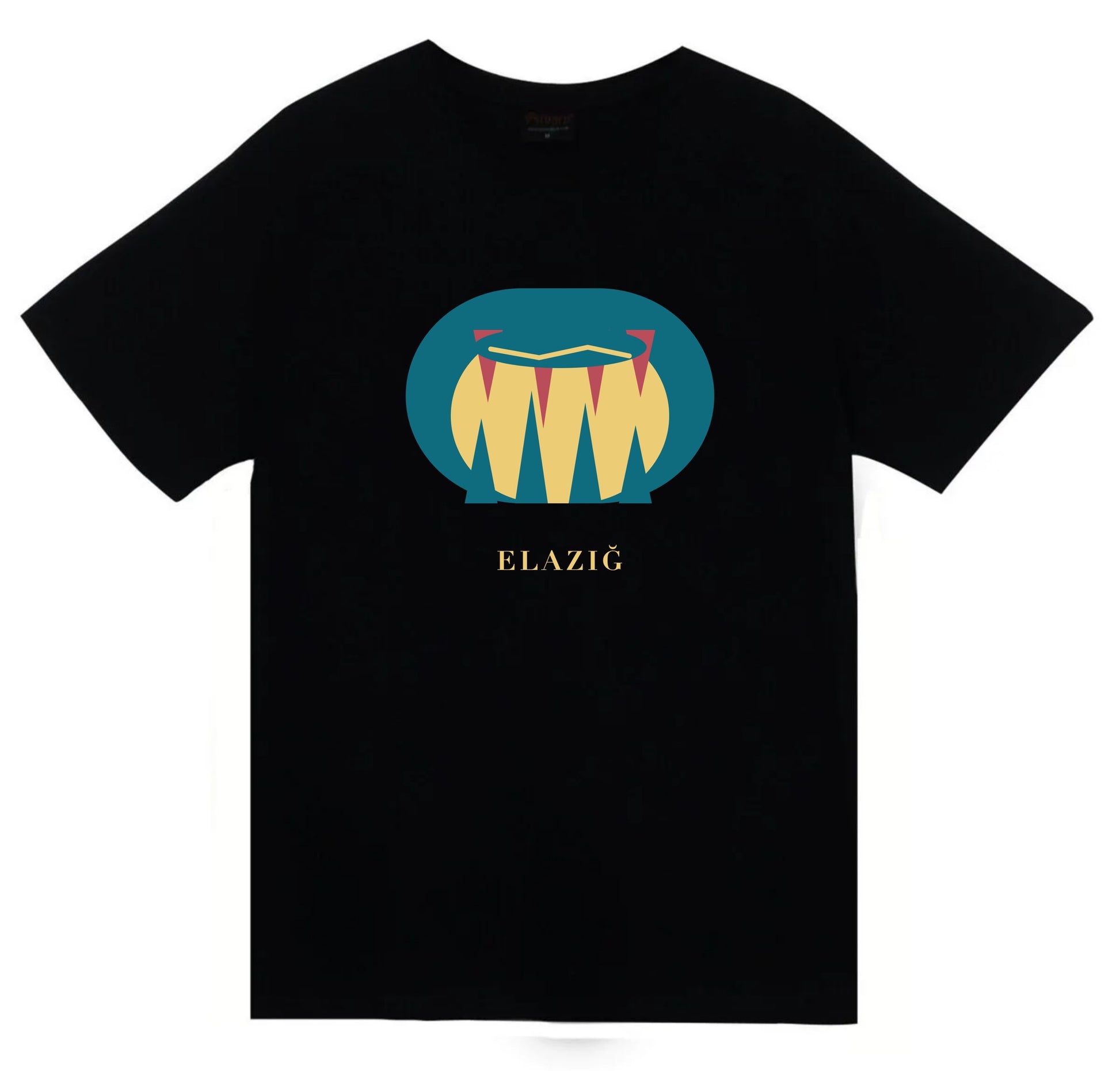 Elazığ Buzluk Mağarası baskılı siyah t-shirt