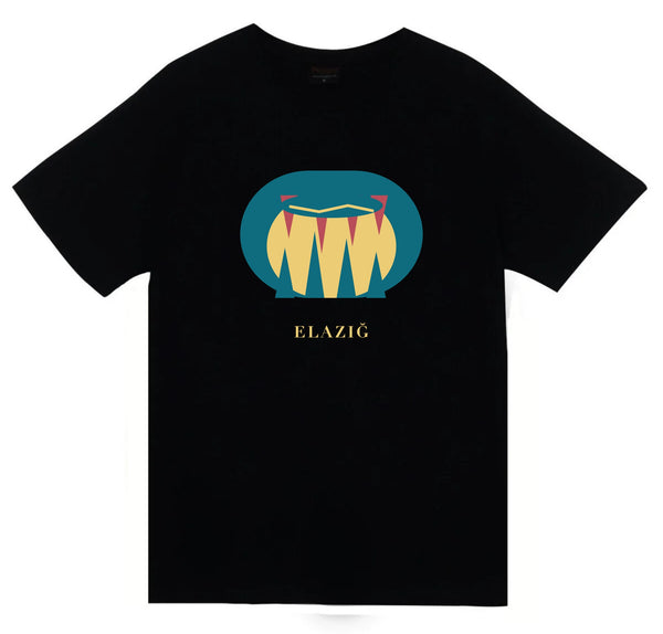 Elazığ Buzluk Mağarası baskılı siyah t-shirt