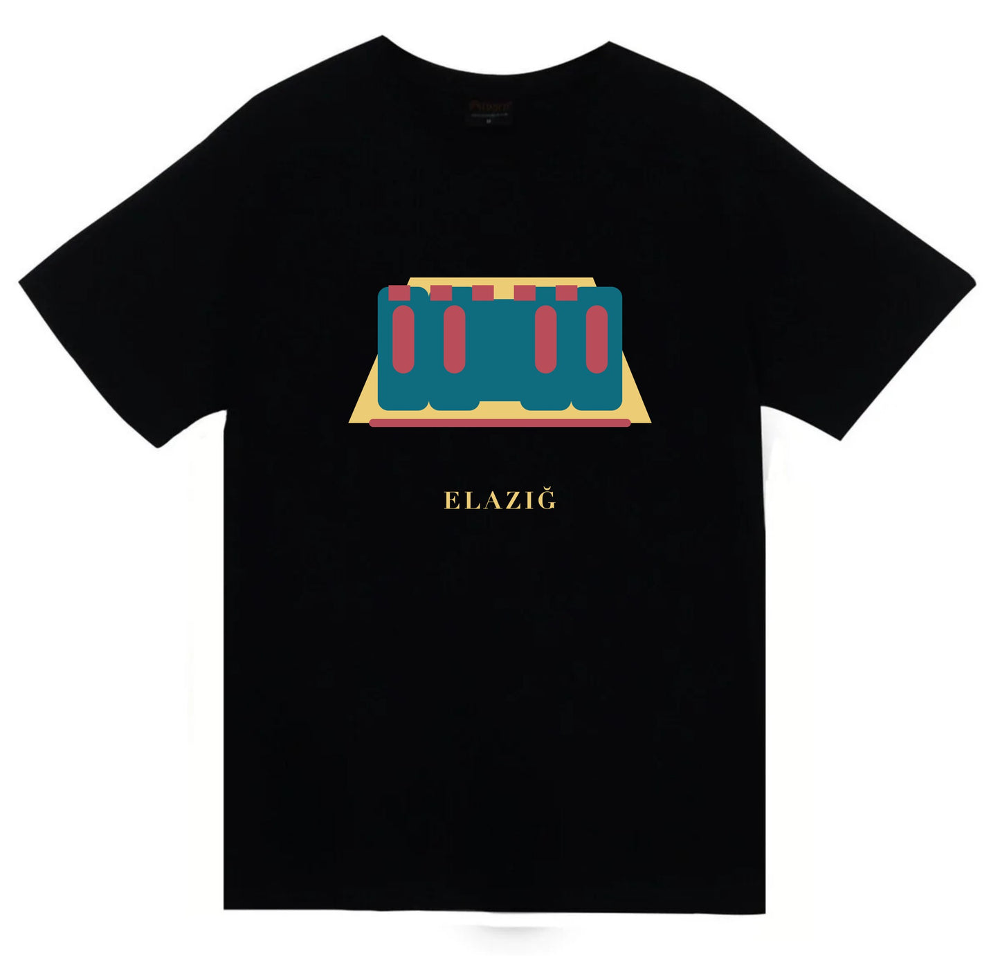 Elazığ Harput Kalesi baskılı siyah t-shirt