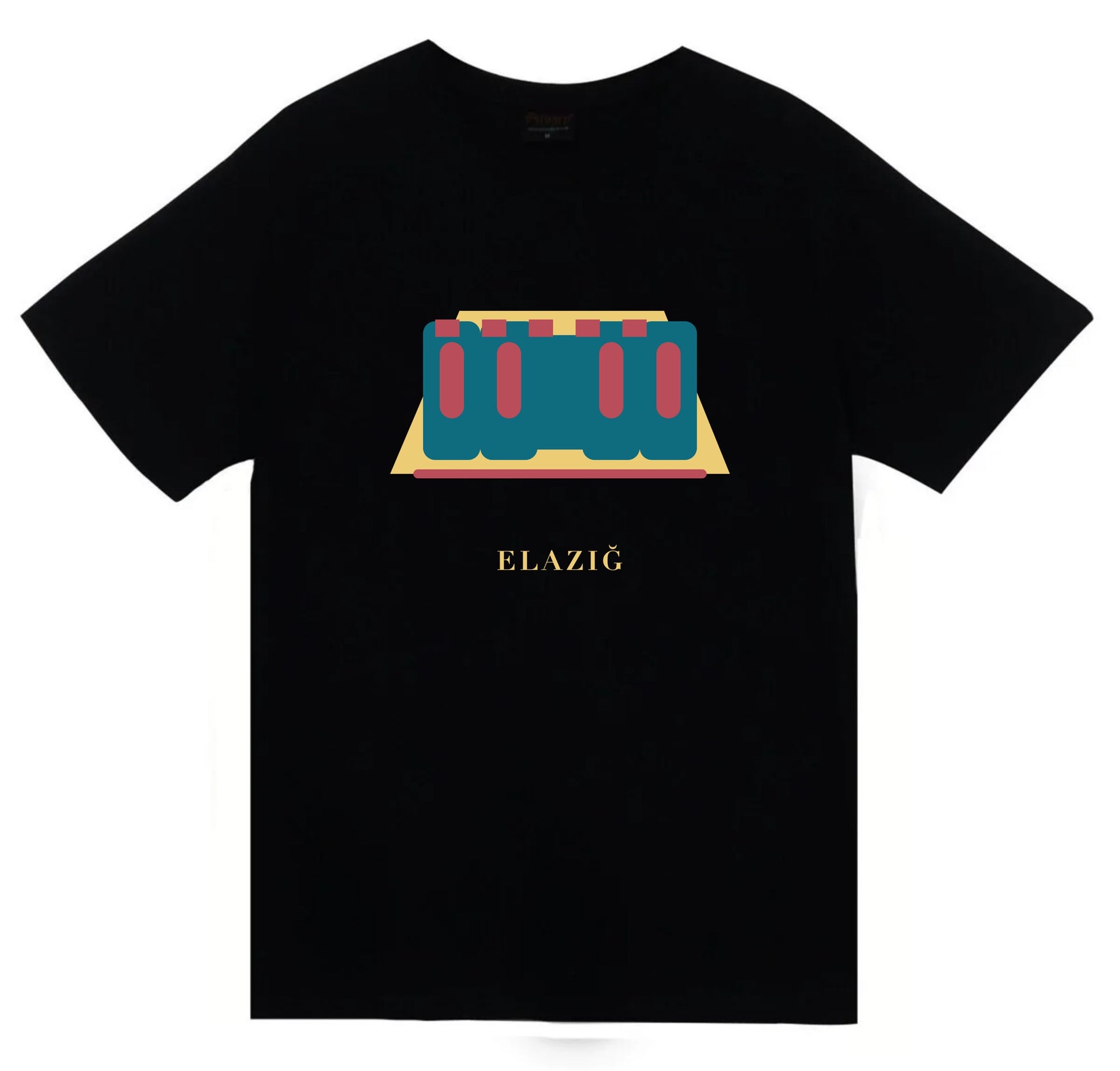 Elazığ Harput Kalesi baskılı siyah t-shirt