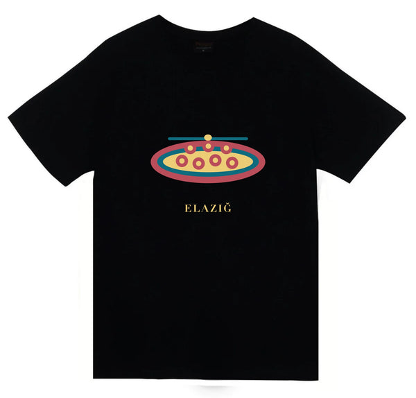 Elazığ Harput Köftesi baskılı siyah t-shirt