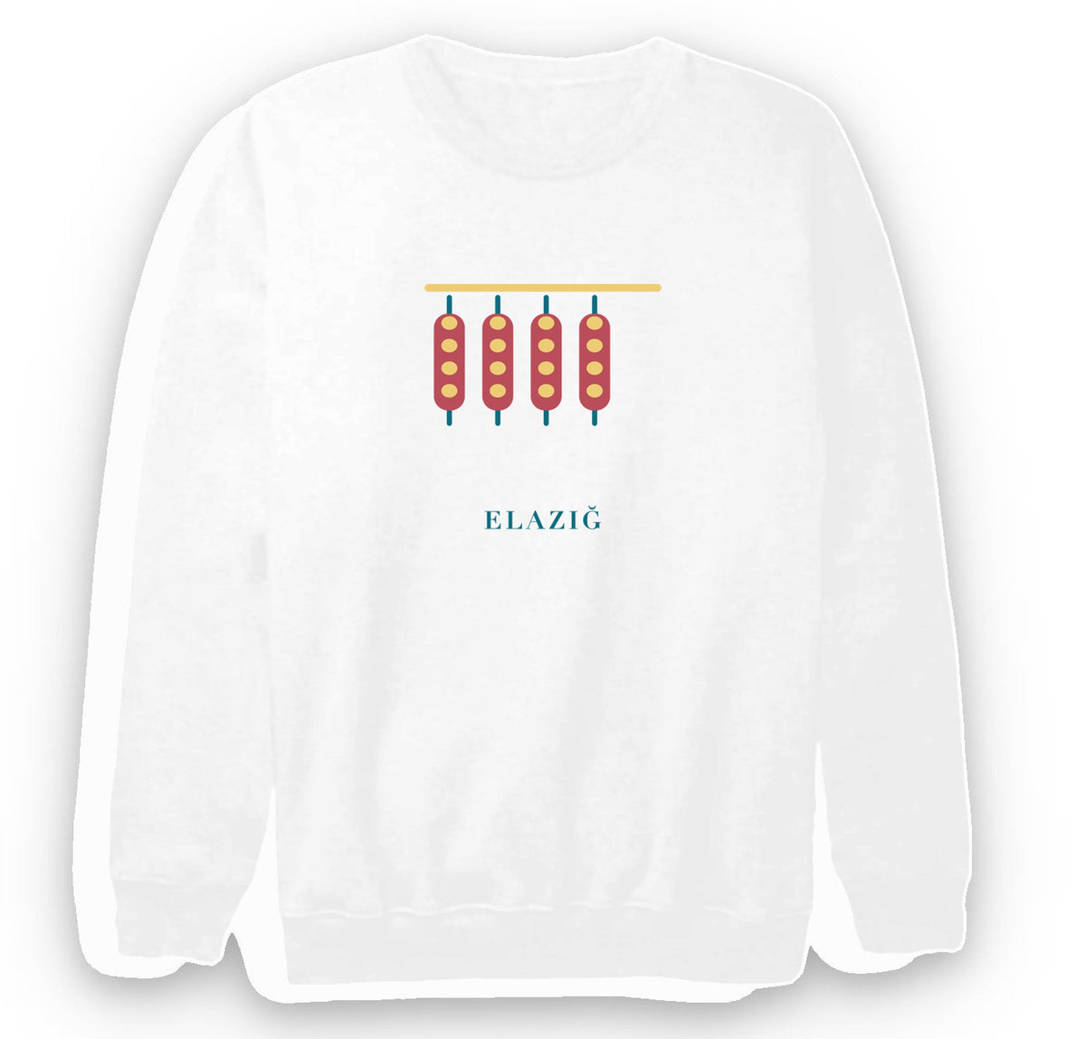 Elazığ Orcik baskılı beyaz sweatshirt