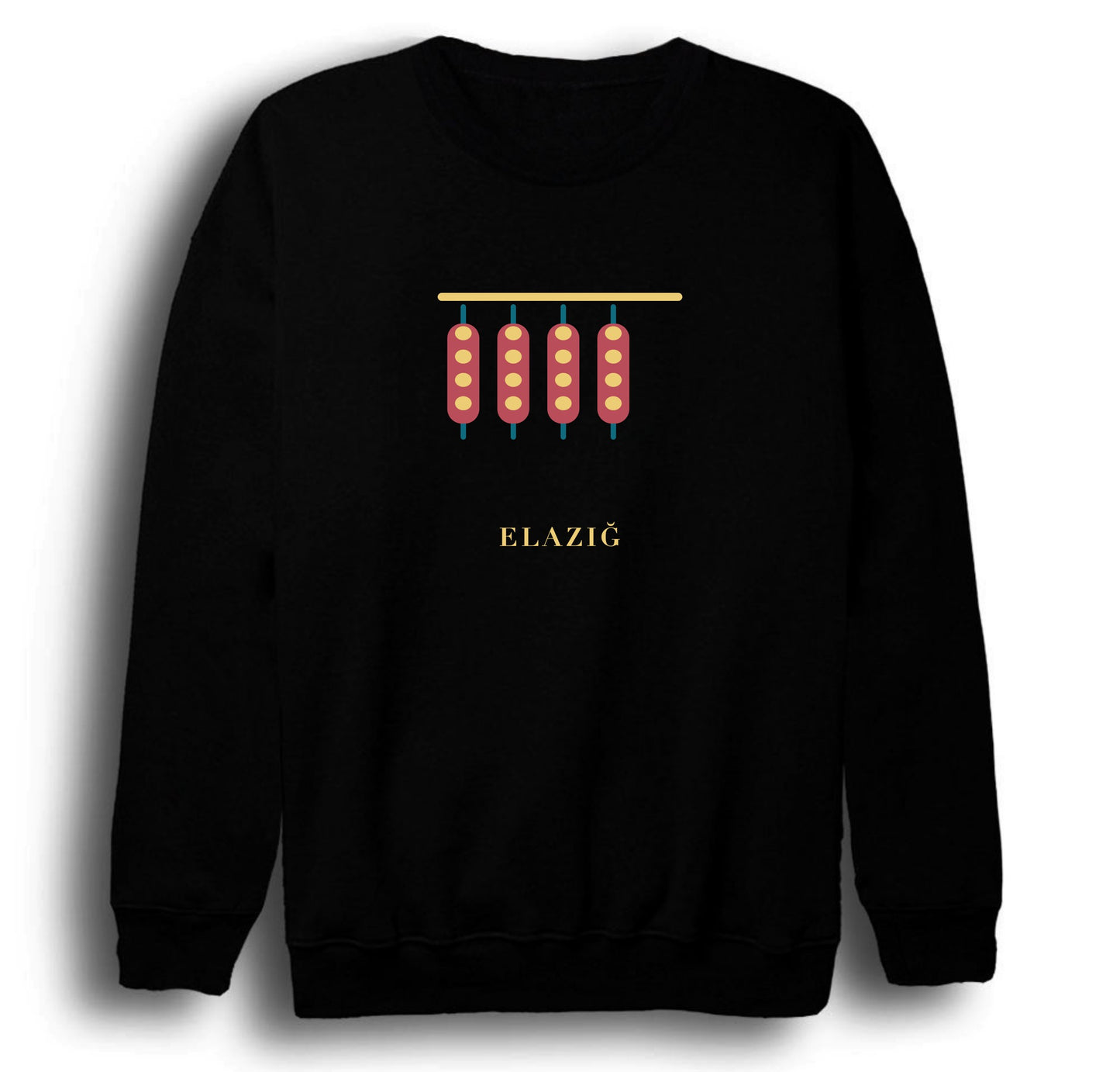 Elazığ Orcik baskılı siyah sweatshirt