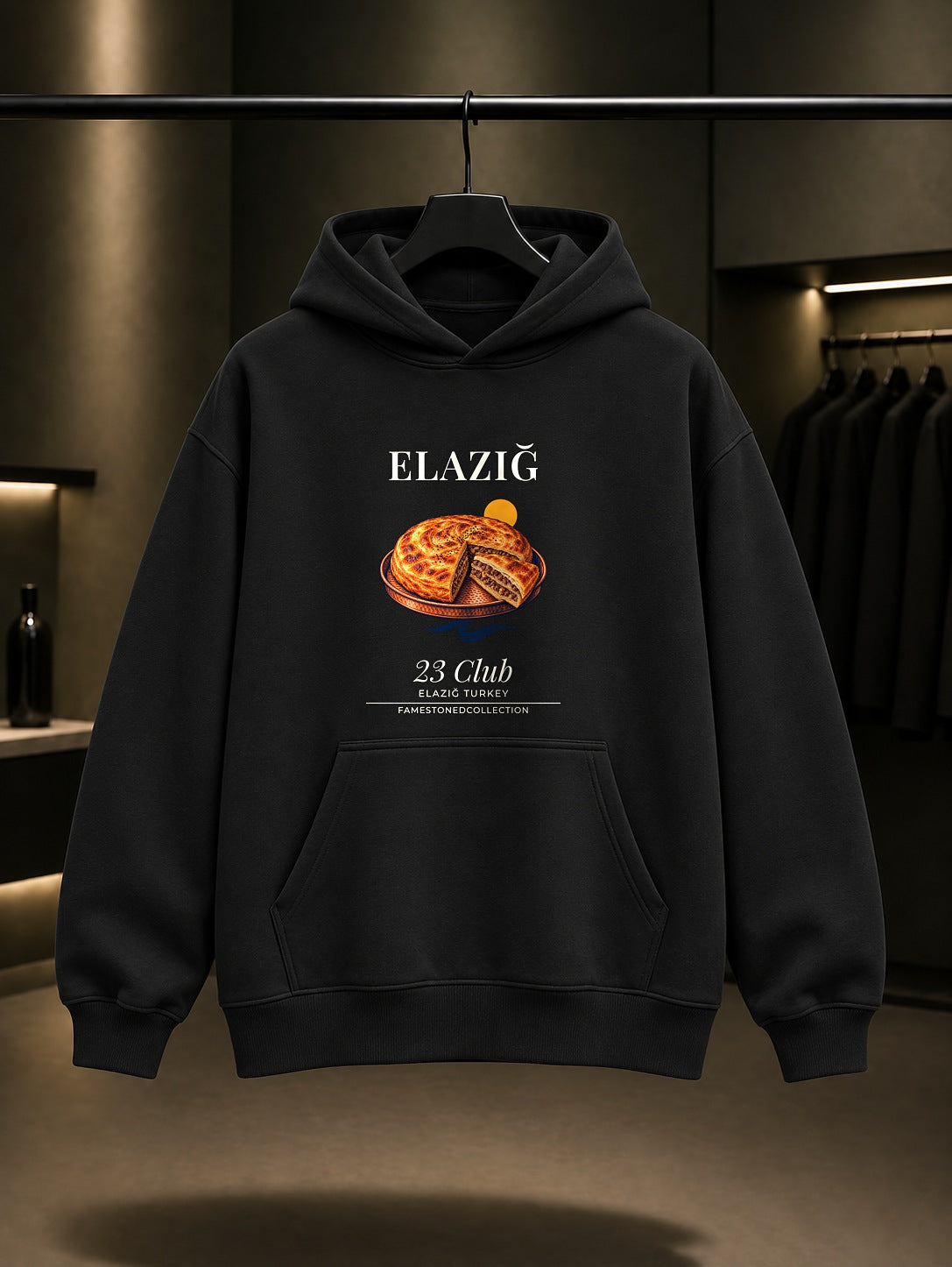 Elazığ Gömme 23 Club Kapüşonlu Sweatshirt Siyah