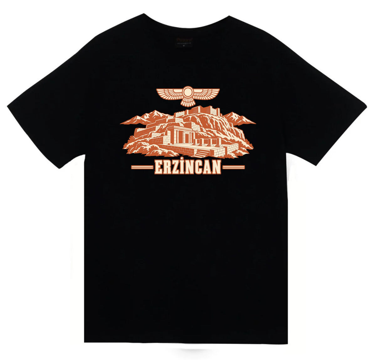 Erzincan Altıntepe Urartu baskılı siyah t-shirt
