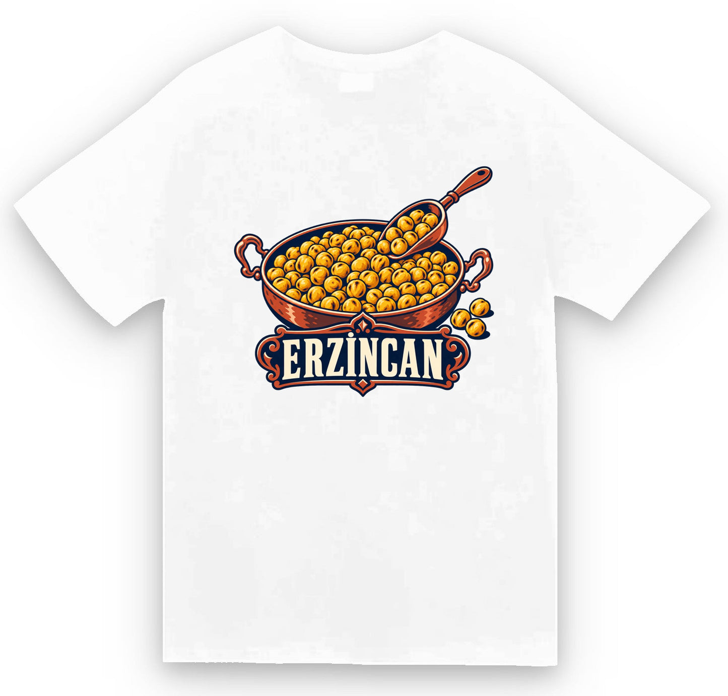 Erzincan Tava Leblebisi baskılı beyaz t-shirt