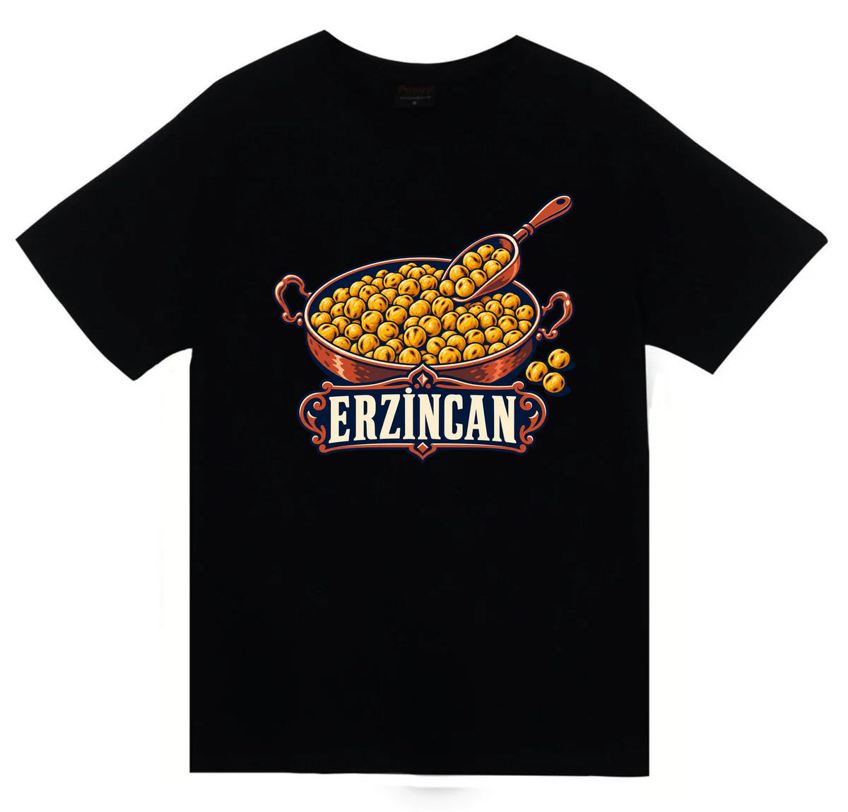 Erzincan Tava Leblebisi baskılı siyah t-shirt