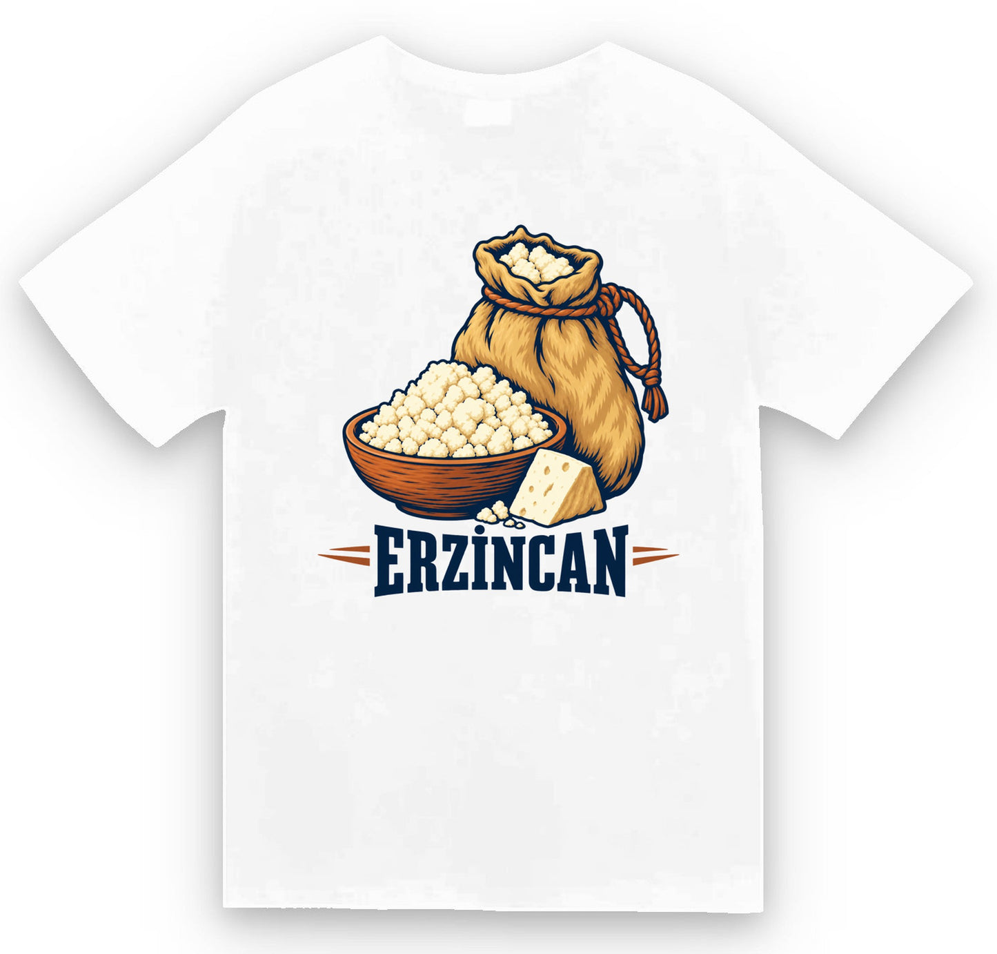 Erzincan Tulum Peyniri baskılı beyaz t-shirt