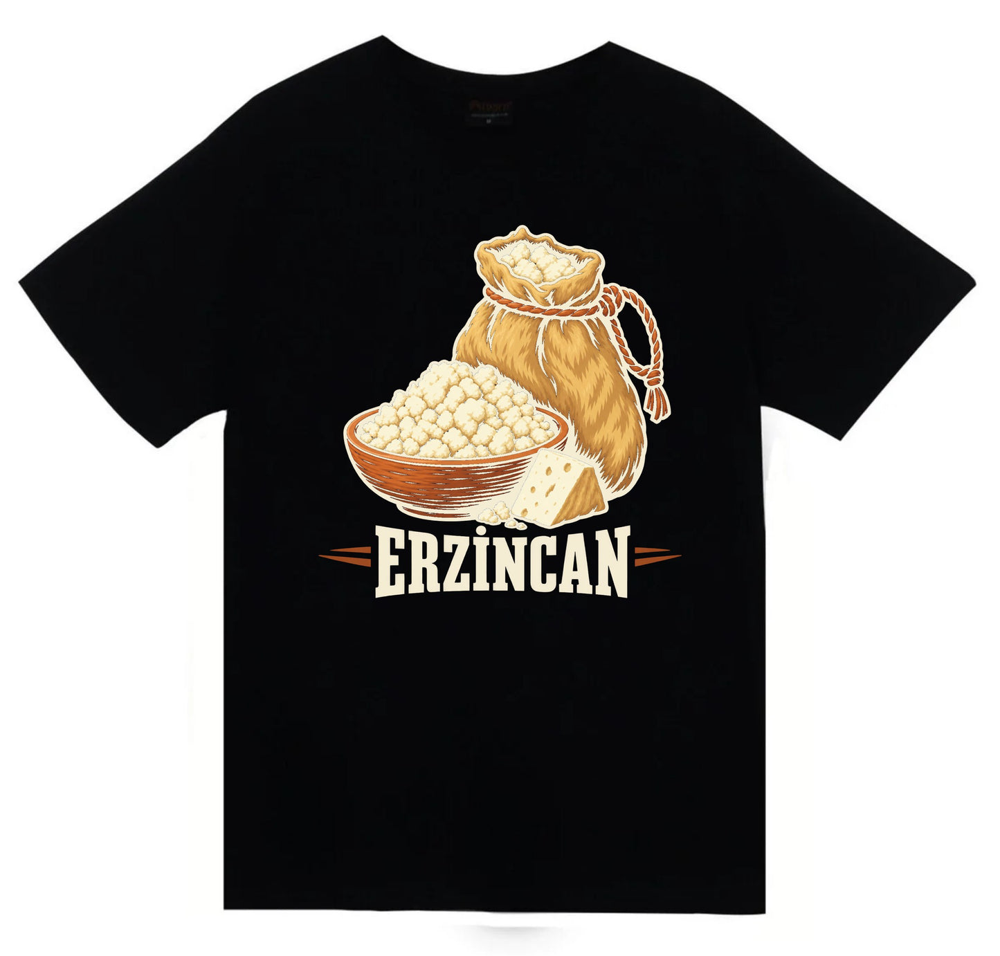 Erzincan Tulum Peyniri baskılı siyah t-shirt