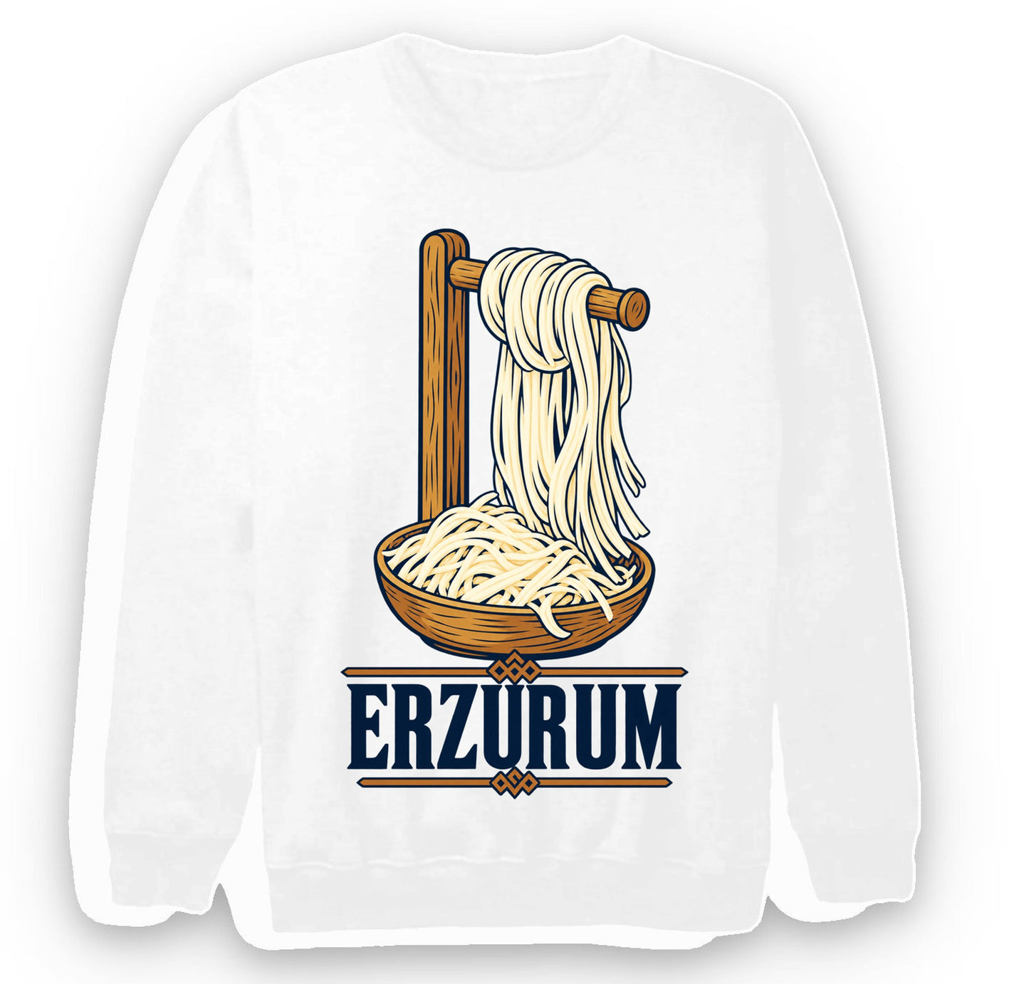 Erzurum Civil Peyniri baskılı beyaz sweatshirt