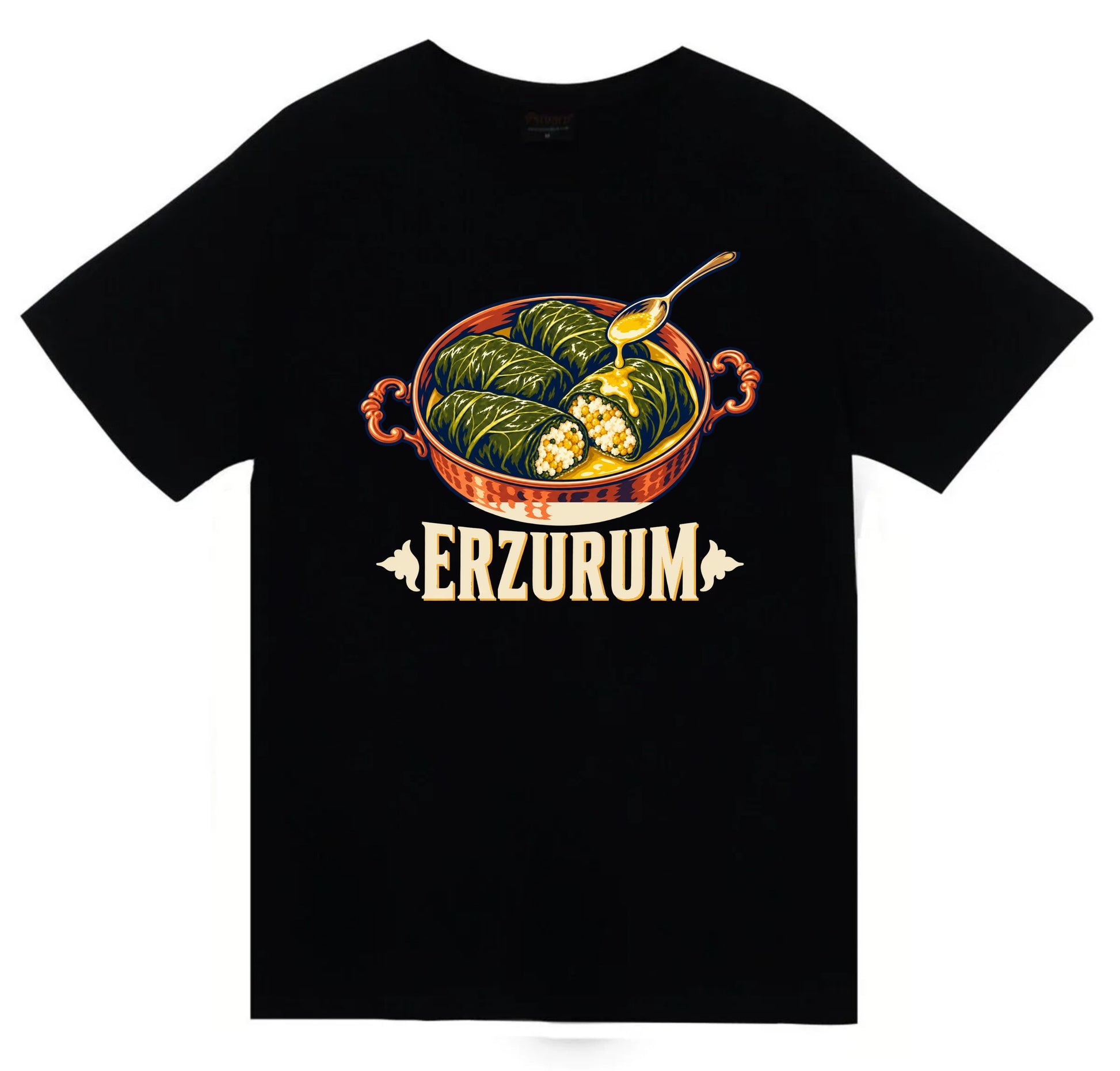 Erzurum Lor Dolması baskılı siyah t-shirt
