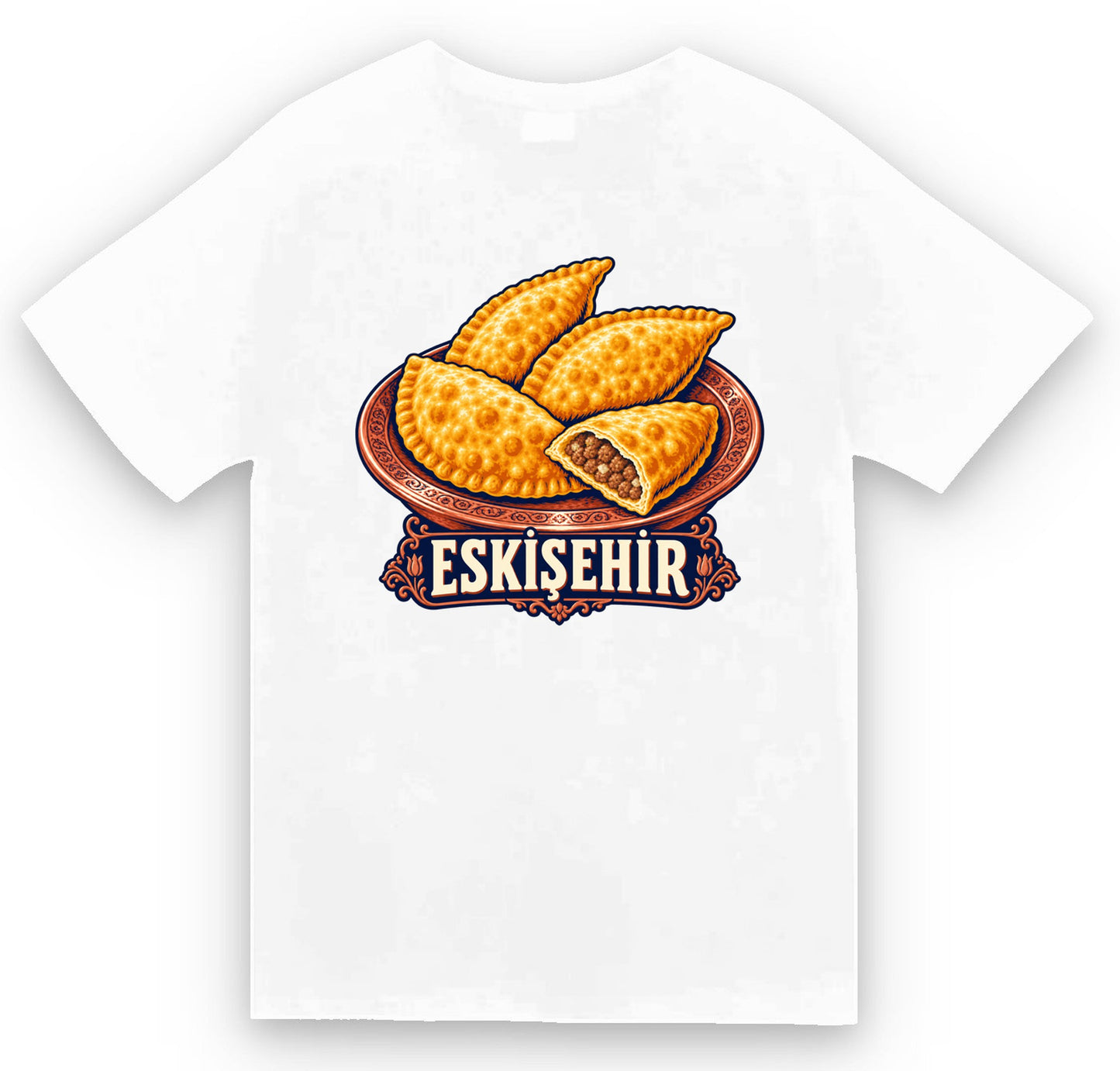 Eskişehir Çibörek baskılı beyaz t-shirt