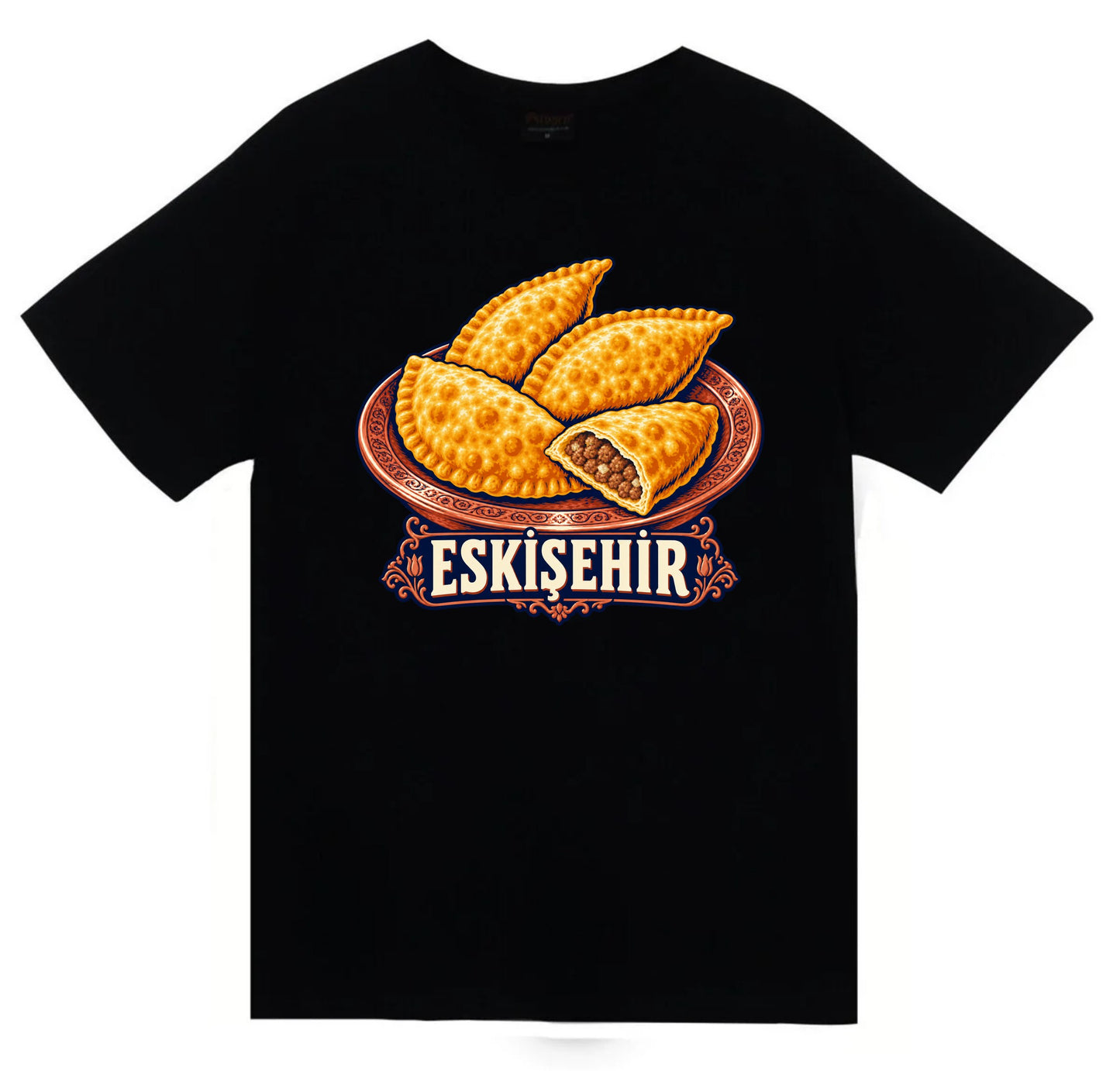 Eskişehir Çibörek baskılı siyah t-shirt