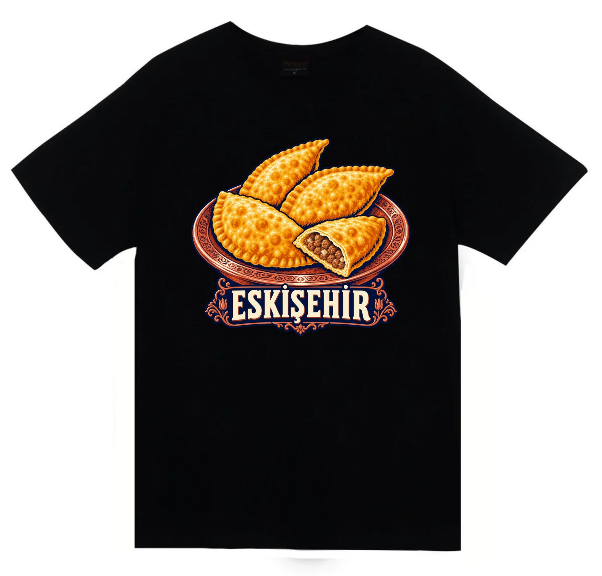 Eskişehir Çibörek baskılı siyah t-shirt