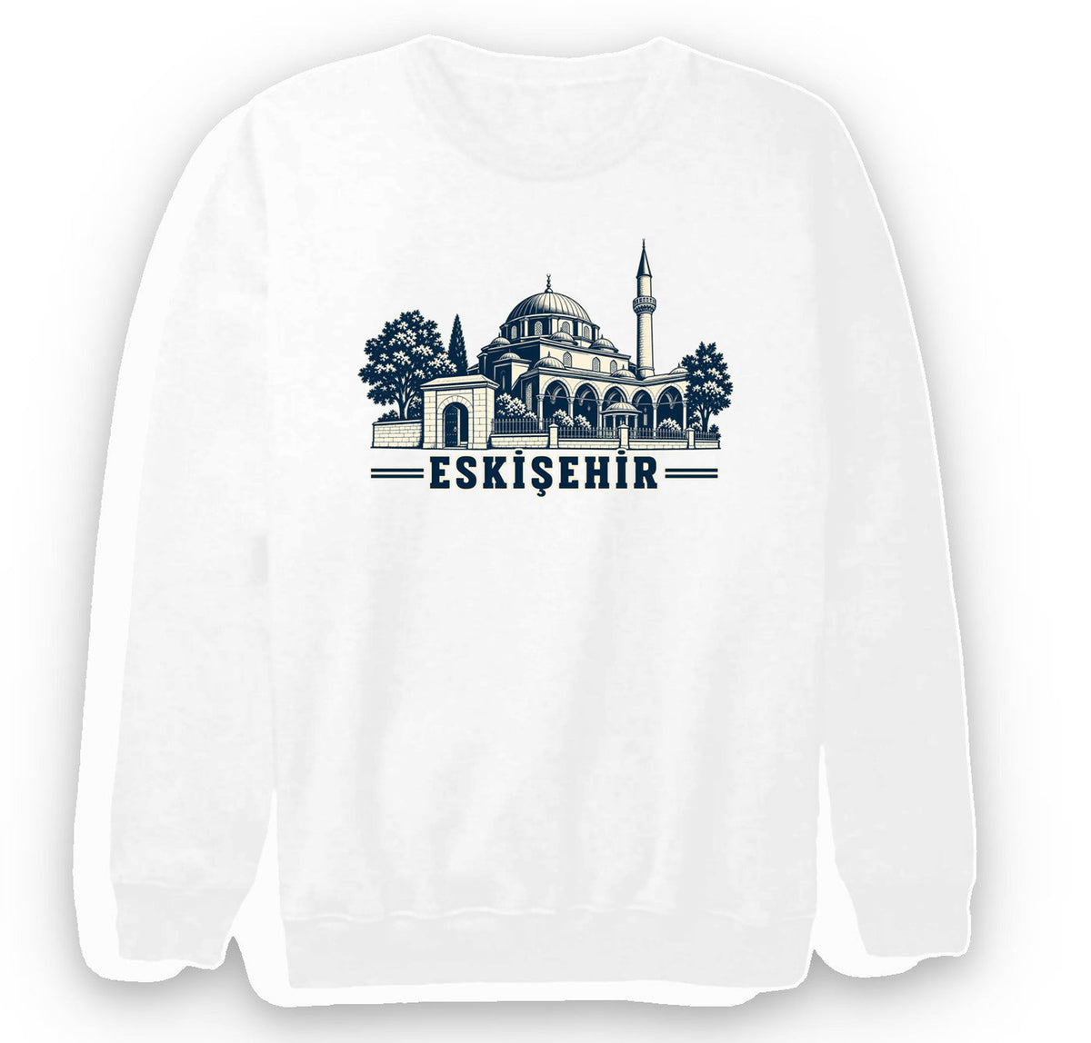 Eskişehir Kurşunlu Külliyesi baskılı beyaz sweatshirt