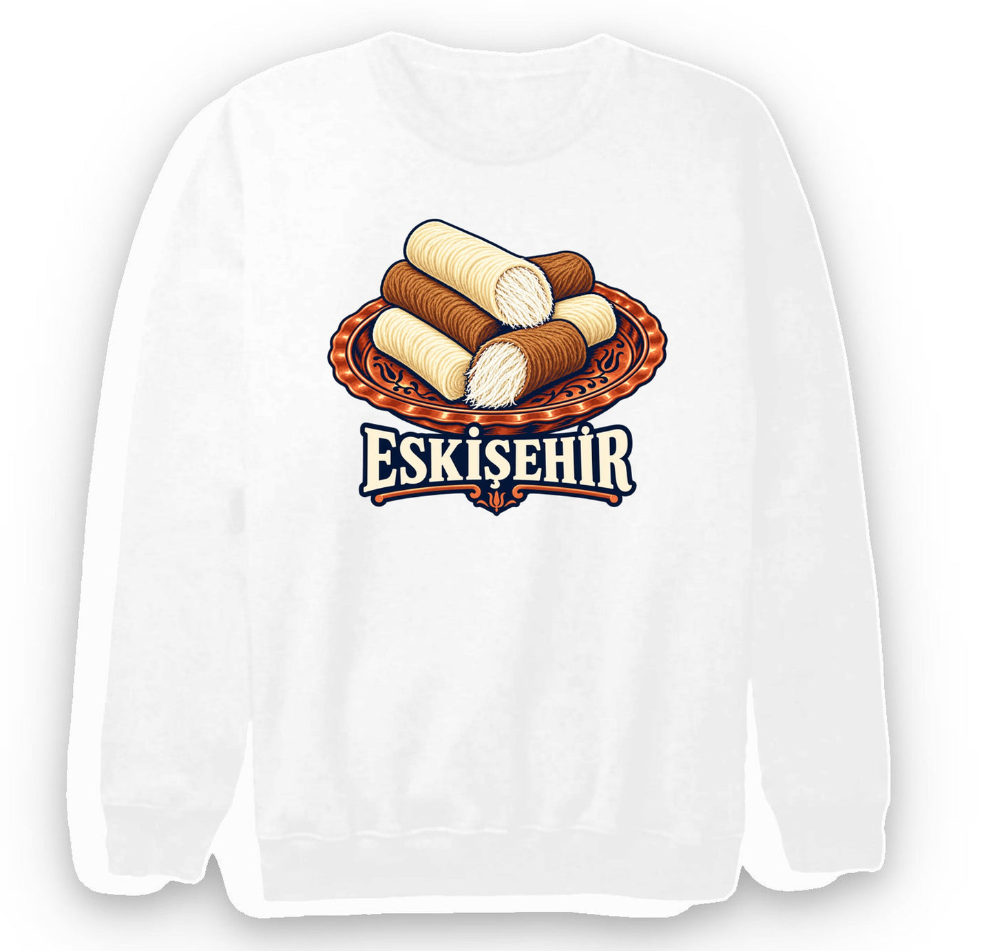 Eskişehir Met Helvası baskılı beyaz sweatshirt