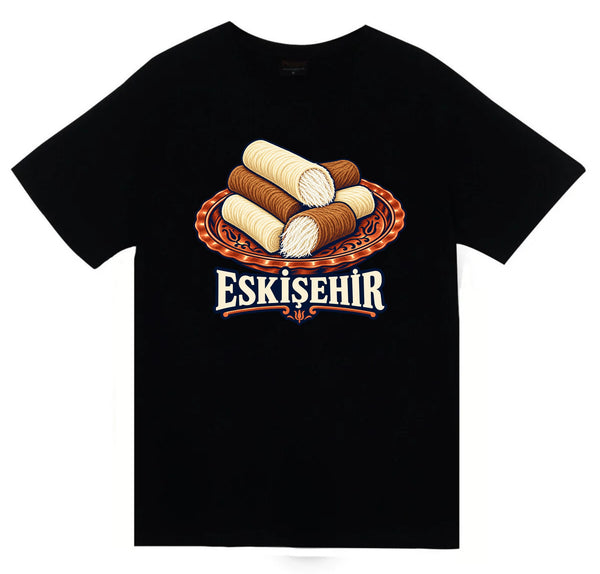 Eskişehir Met Helvası baskılı siyah t-shirt