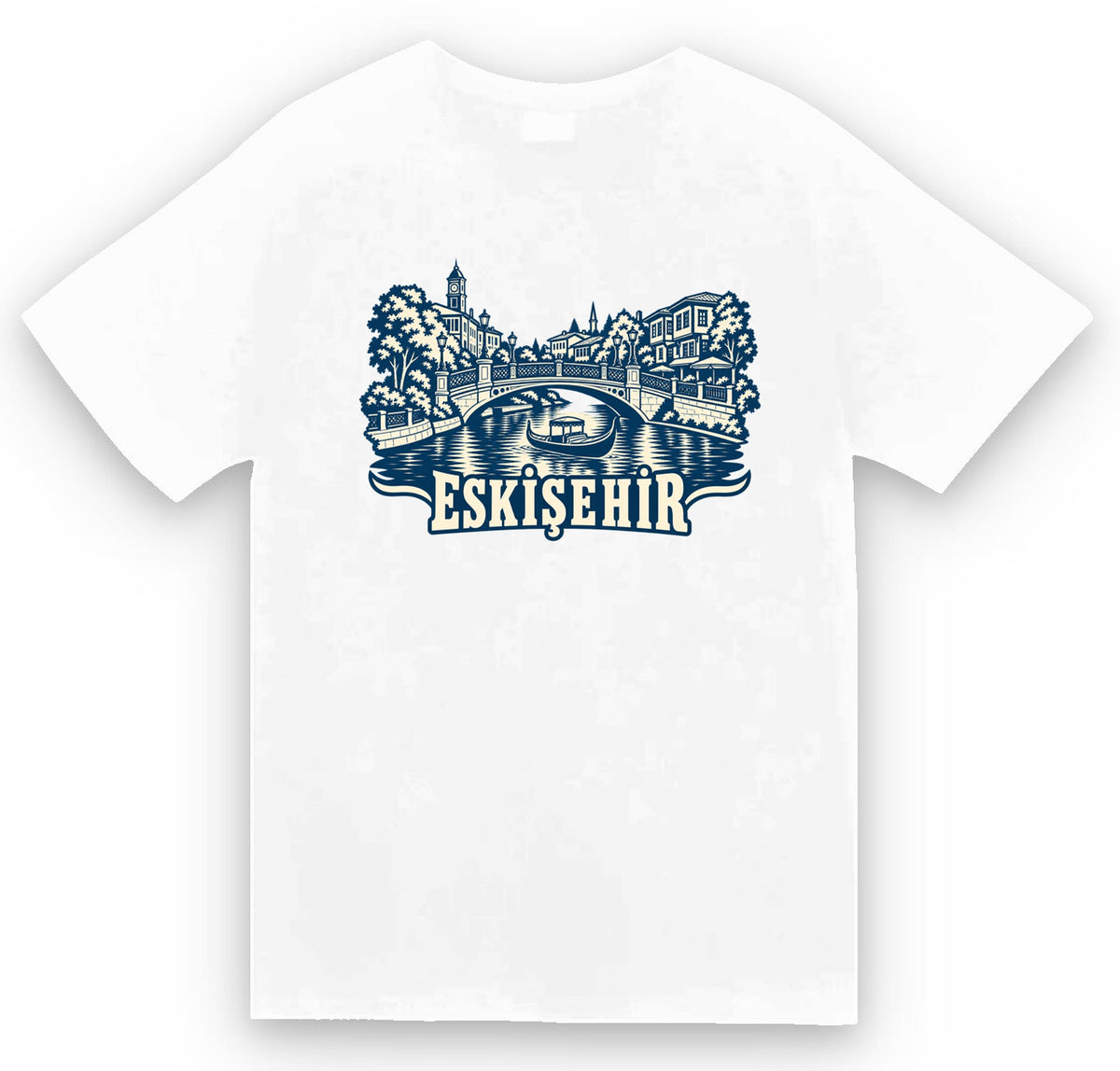 Eskişehir Porsuk Çayı baskılı beyaz t-shirt