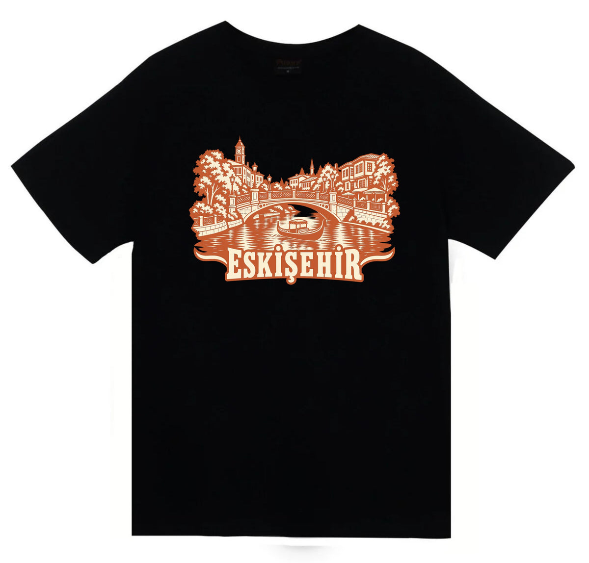 Eskişehir Porsuk Çayı baskılı siyah t-shirt