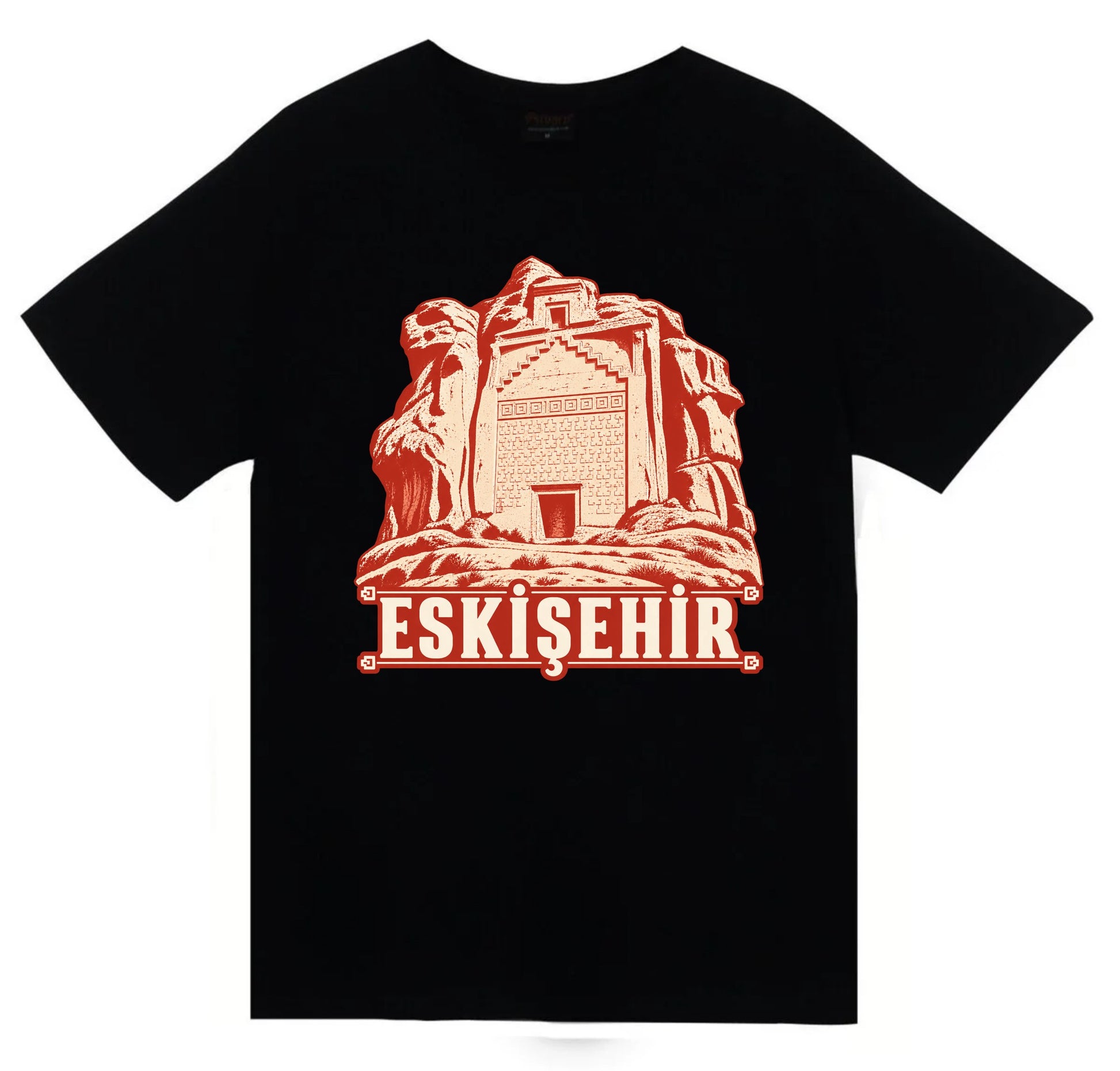 Eskişehir Yazılıkaya Midas Anıtı baskılı siyah t-shirt