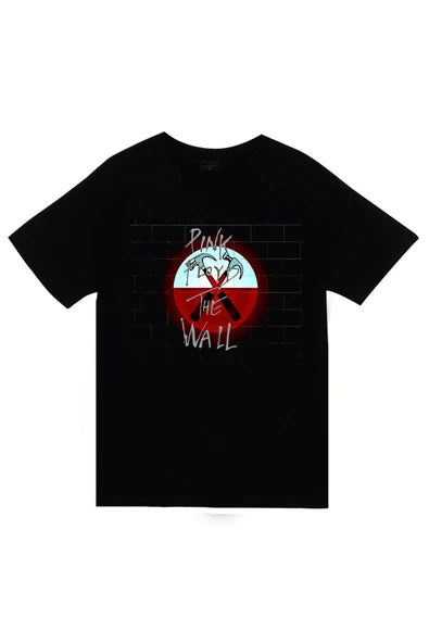 fame-stoned  Pink Floyd Baskılı Unisex %100 Pamuk Siyah T-shirt