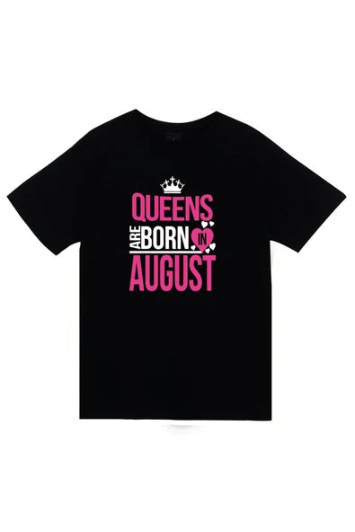 fame-stoned  Unisex Siyah Queens Are Born In August T-Shirt