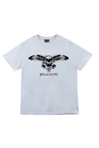 Megadeth baskılı beyaz tişört