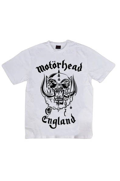 fame-stoned  Motörhead Baskılı Unisex %100 Pamuk Beyaz T-shirt