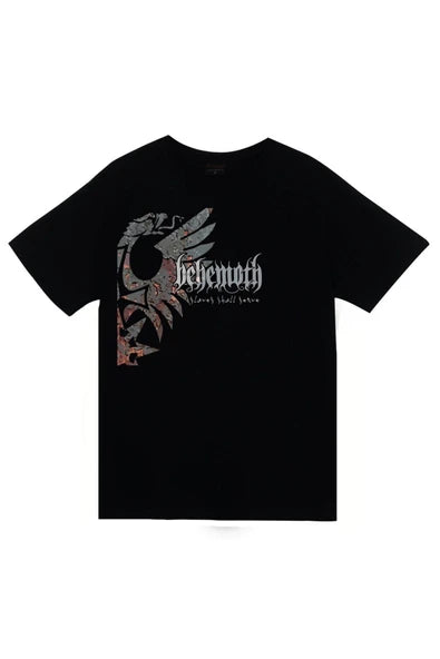 fame-stoned Behemoth Baskılı Unisex %100 Pamuk Siyah T-shirt