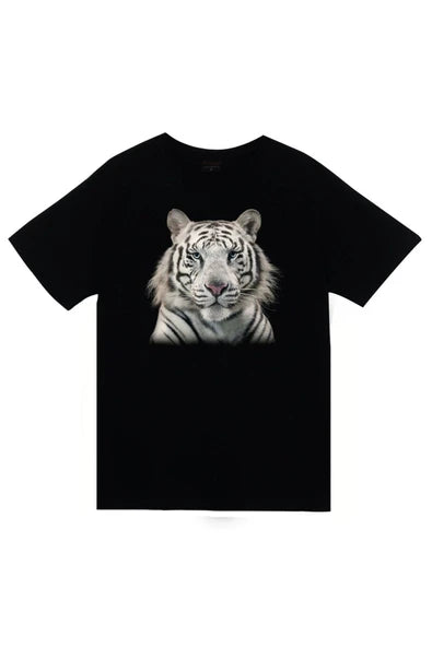 fame-stoned  Kaplan Baskılı Unisex %100 Pamuk Siyah T-shirt