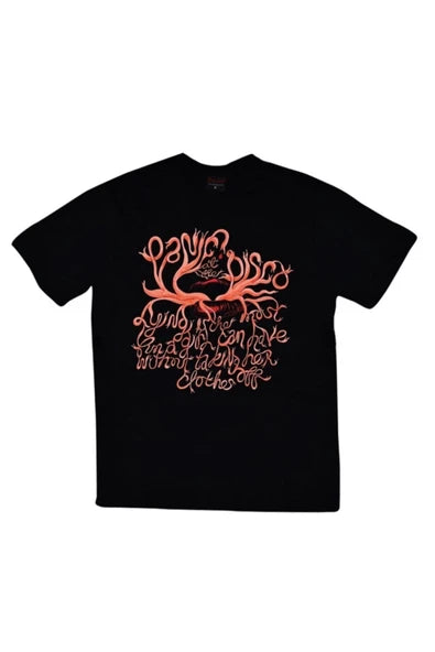 Panic At The Disco El yazısı logo baskılı siyah tişört