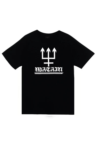 fame-stoned Watain Baskılı Unisex %100 Pamuk Siyah T-shirt