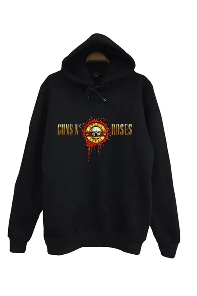 fame-stoned Guns N Roses Baskılı Kapüşonlu Sweatshirt