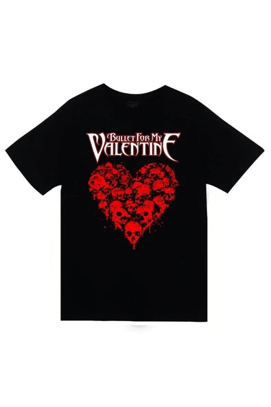 fame-stoned Bullet For My Valentine Baskılı Unisex %100 Pamuk Siyah T-shirt