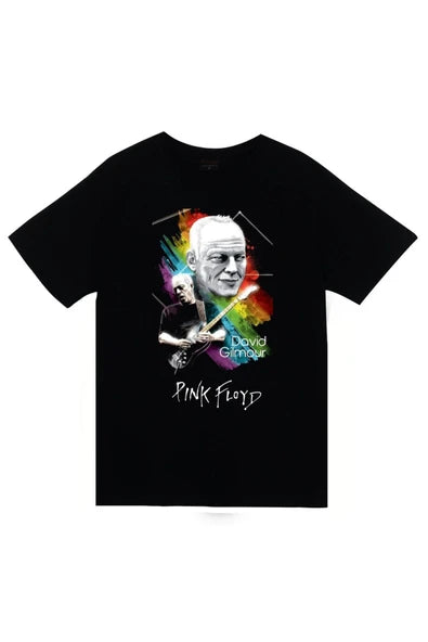 fame-stoned Pink Floyd Baskılı Unisex %100 Pamuk Siyah T-shirt