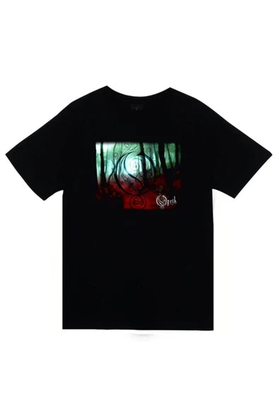 fame-stoned Opeth Müzik Grubu Baskılı Unisex %100 Pamuk Siyah T-shirt
