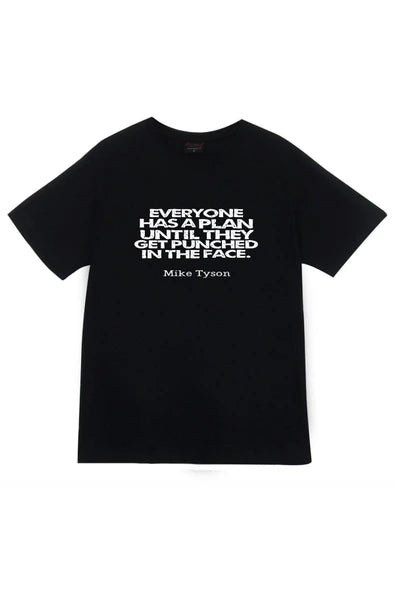 fame-stoned  Mike Tyson Baskılı Unisex %100 Pamuk Siyah T-shirt