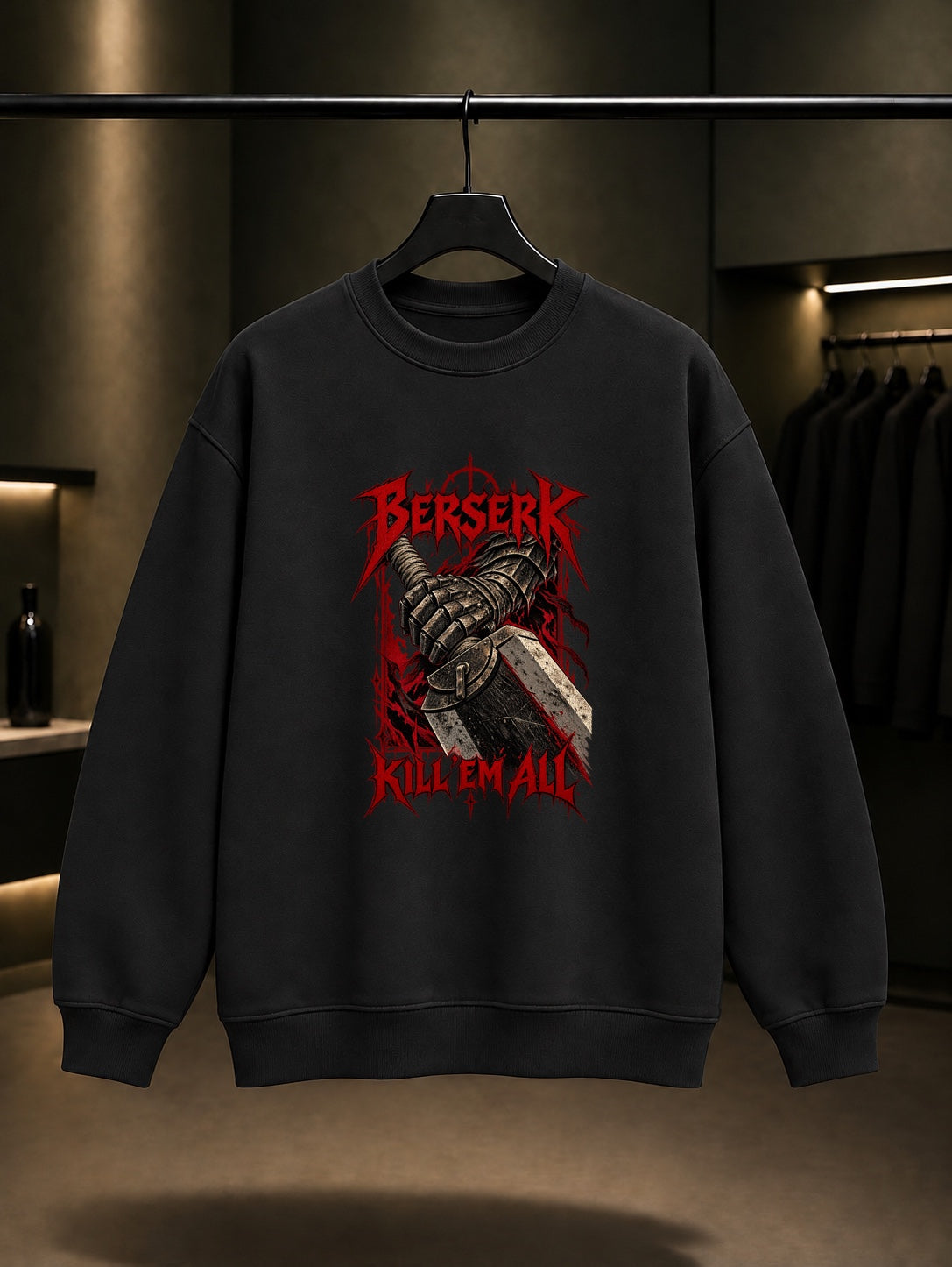 Berserk Kılıç Tutacağı Sweatshirt Siyah